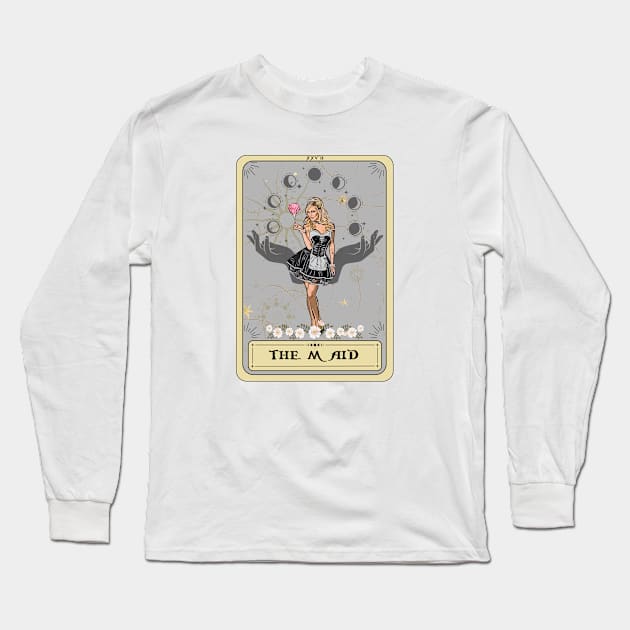 The Maid Tarot Card, Sexy Maid Long Sleeve T-Shirt by AlquimiaDesign